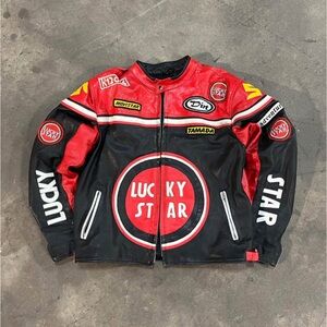 Racing Lucky Star Coat Vest 90s Y2K – Authentic Leather – Style MotoGP